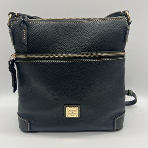 Dooney & Bourke Pebble Leather Black Crossbody Zip Bag MSRP $249